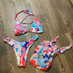 PINK CAMO SWIM SET